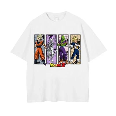 Dragon Ball Z Classic Character Panel Vintage Anime Print Oversized T-Shirt | Unisex Casual Top