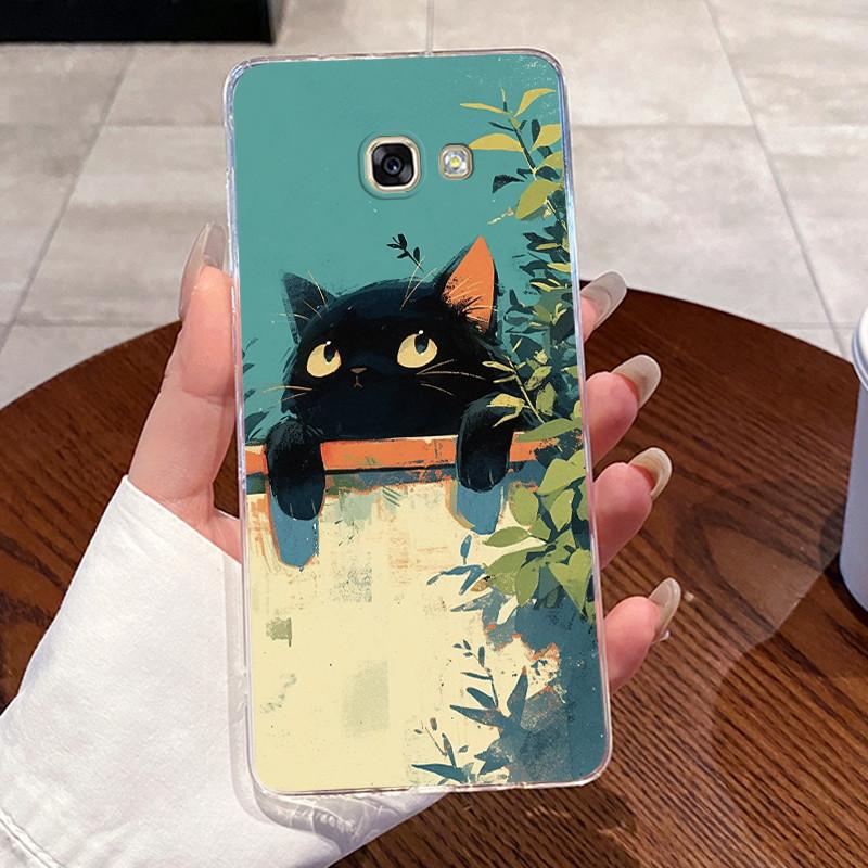 For Samsung Galaxy A5 2016 Case SM-A510F Aesthetic Cute Cat Cover Clear Soft Silicone Phone Case For Samsung A5 2017 A520F Shell