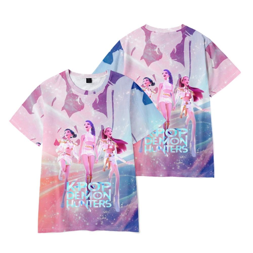 10 barev Vtipné KPop Lovci démonů Kreslené tričko Cool Pánské tričko s kulatým výstřihem Ležérní Unisex Streetwear Anime Módní tričko