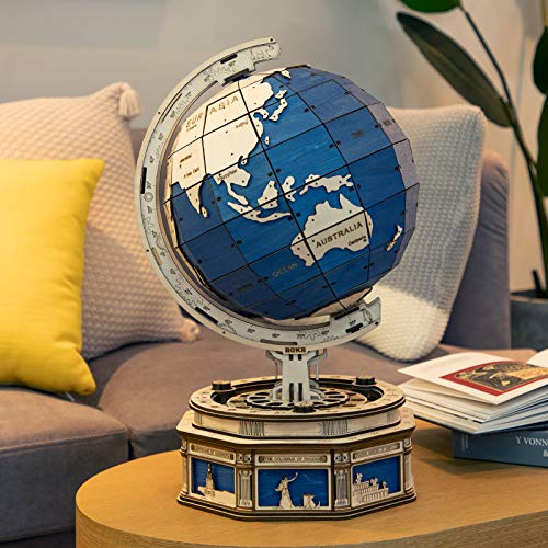 Tsukurundesu® 3D Wooden Puzzle ST002 Globe with Japanese Instructions