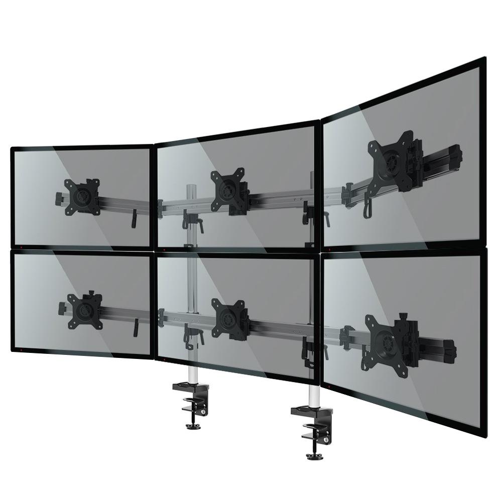 Gibbon MP260C-2 Dual Column Six-Screen LCD Monitor Stand for Securities Monitoring