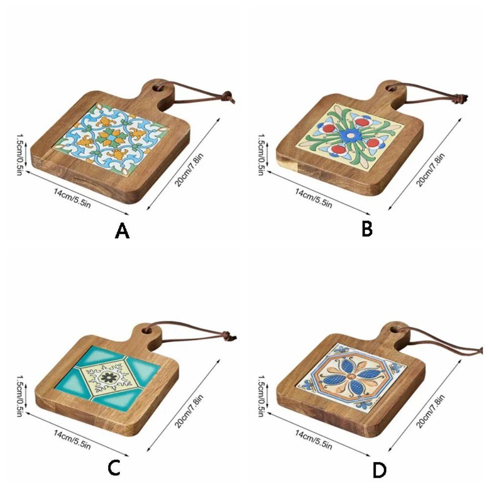 Retro Placemats Japanese-style Coasters Creative Wood Tile Insulated Mats  Cup