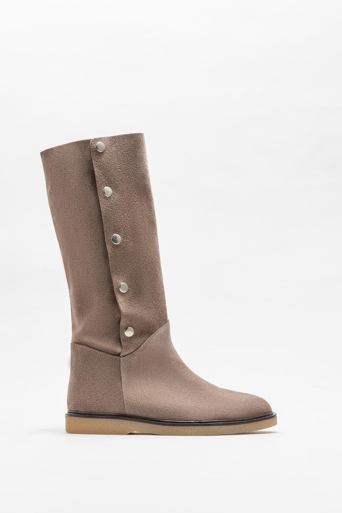 

Women Modern Stylish Fashion Boots Genuine Leather Mink Leather Flat Boots 37