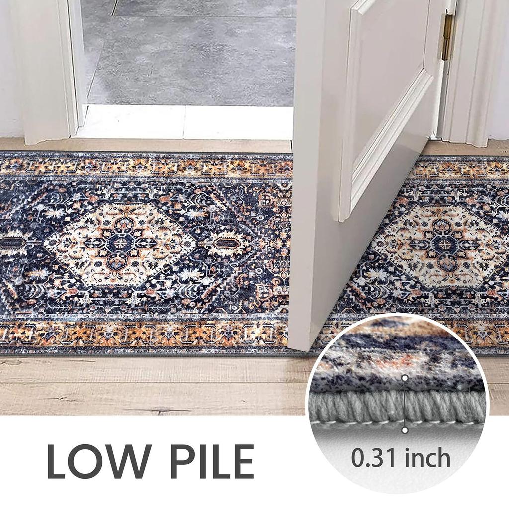 Böhmischer Kaschmir-Wasch-Rücken-Teppich Feuchtigkeitsbeständig Maschinenwaschbar Küchen-Badezimmer-Fußmatte Veranda-Matte Heimdekor