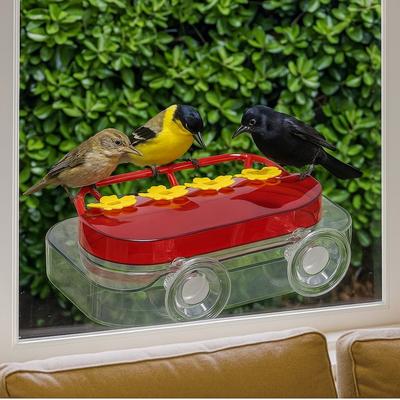 Tazas de succión de fácil limpieza Alimentador de colibríes Dispensador de agua para colibríes visible y recargable Estación de agua para pájaros duradera Ventana