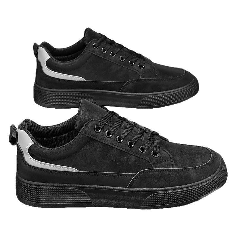 Four Seasons Popular Board Shoes Men's Leather Platform Tide Shoes Men's Shoes Retro Casual Sports Shoes Wear-resistant and Breathable Labor Insu