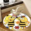 Bee-Themed Chair Mat - Round Carpet for Home Decor