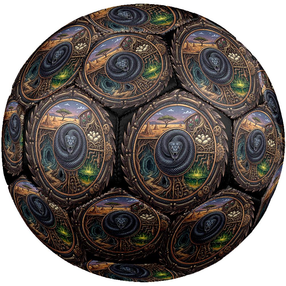 Snake Nature Mandala Round Football Size 5 Adult Ball Suitable for Training Matches and Outdoor Team.