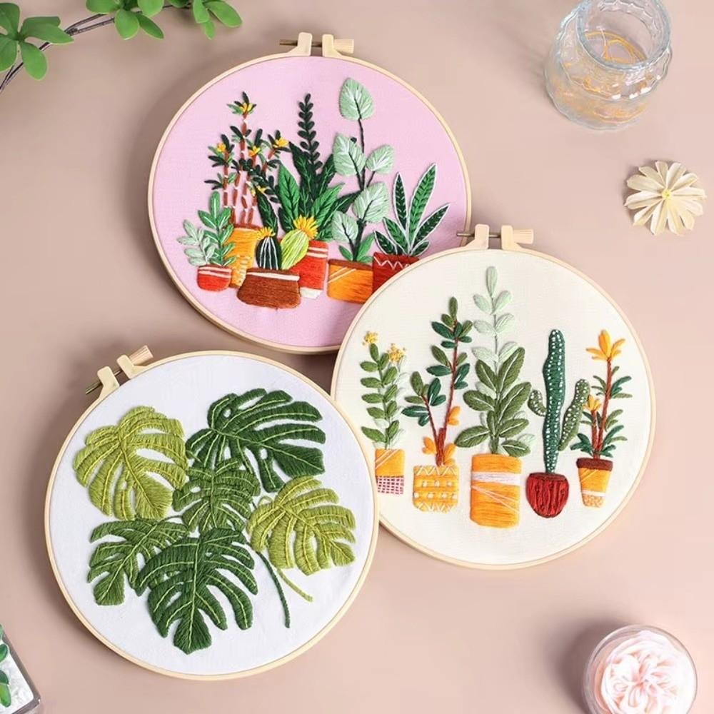 Embroidery Hoop Embroidery Stitch Practice Kit Needle Thread Needle Punch Flower Embroidery Handmade Ornament DIY Crafts