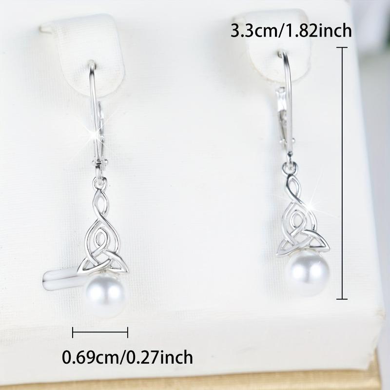 925 Sterling Silver Pearls Dangle Earrings for Women Wedding Party Fine Jewelry Gift