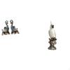 Modern Resin Elephant And Parrot Animal Sculpture Figurine Set for Desktop Shelf Table Centerpiece