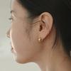 [ Modernlike / Headquarters genuine product ] 14K gold-filled silver semi-circular one-touch earrings