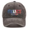 Sun Hat With "FRANCE" "ALLEZ LES BLEUS" Flag Printed , Adjustable Baseball Hat Slouchy Solid Color Retro Cozy Man's Cap