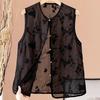 New vest retro summer vest sleeveless 2025 vest embroidered top buckle
