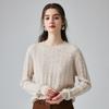 Women's Round Neck Pure Cashmere Cable Knit Sweater