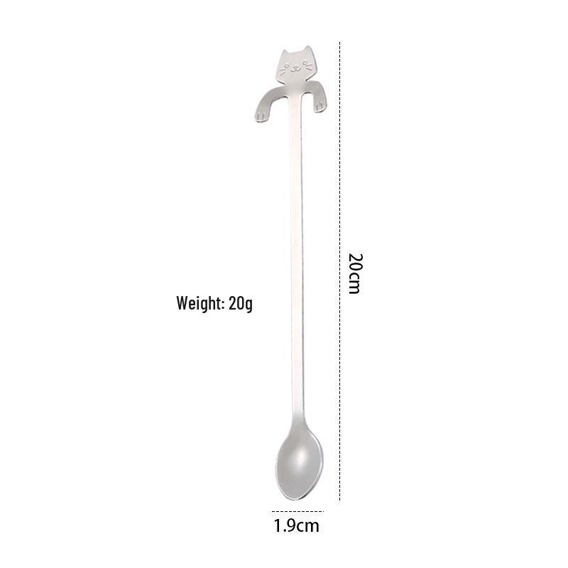 304 Stainless Steel Cat-Shaped Coffee Stirring Spoon