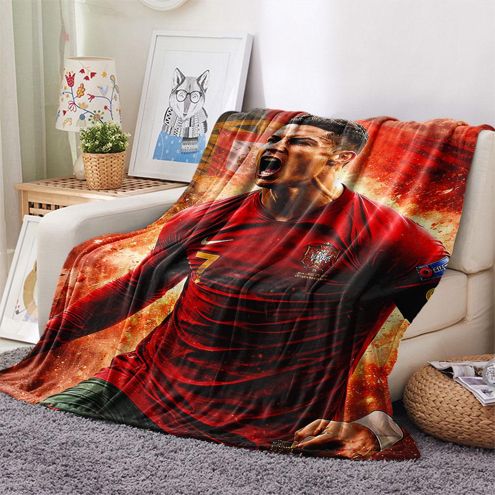 1PC CR7 Patterned Flannel Blanket Suitable For All Seasons for Home Decor Warmth and Comfort Gifts Holiday Present