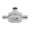 Male To Two Female Connector 3 Way Plug Adapters Coaxial Coupling Jack T Type Antenna Distributor