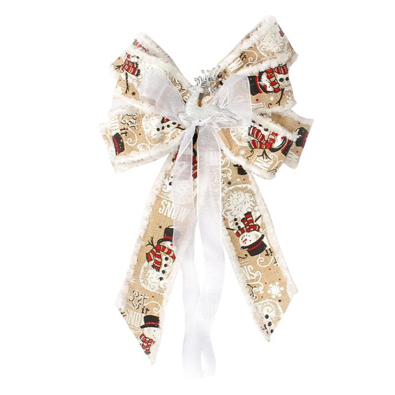 

Рождественский бант украшение верхушка для рождественской елки банты новогодние украшения рождественская вечеринка ленточные банты ручной работы подарочные банты