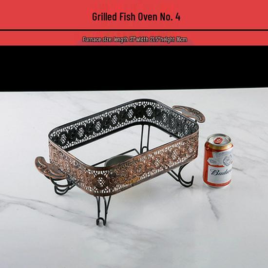 Rostfritt Stål Dubbelörad Djup Rektangulär Bak- och Grillplåt för Fisk och Skaldjur