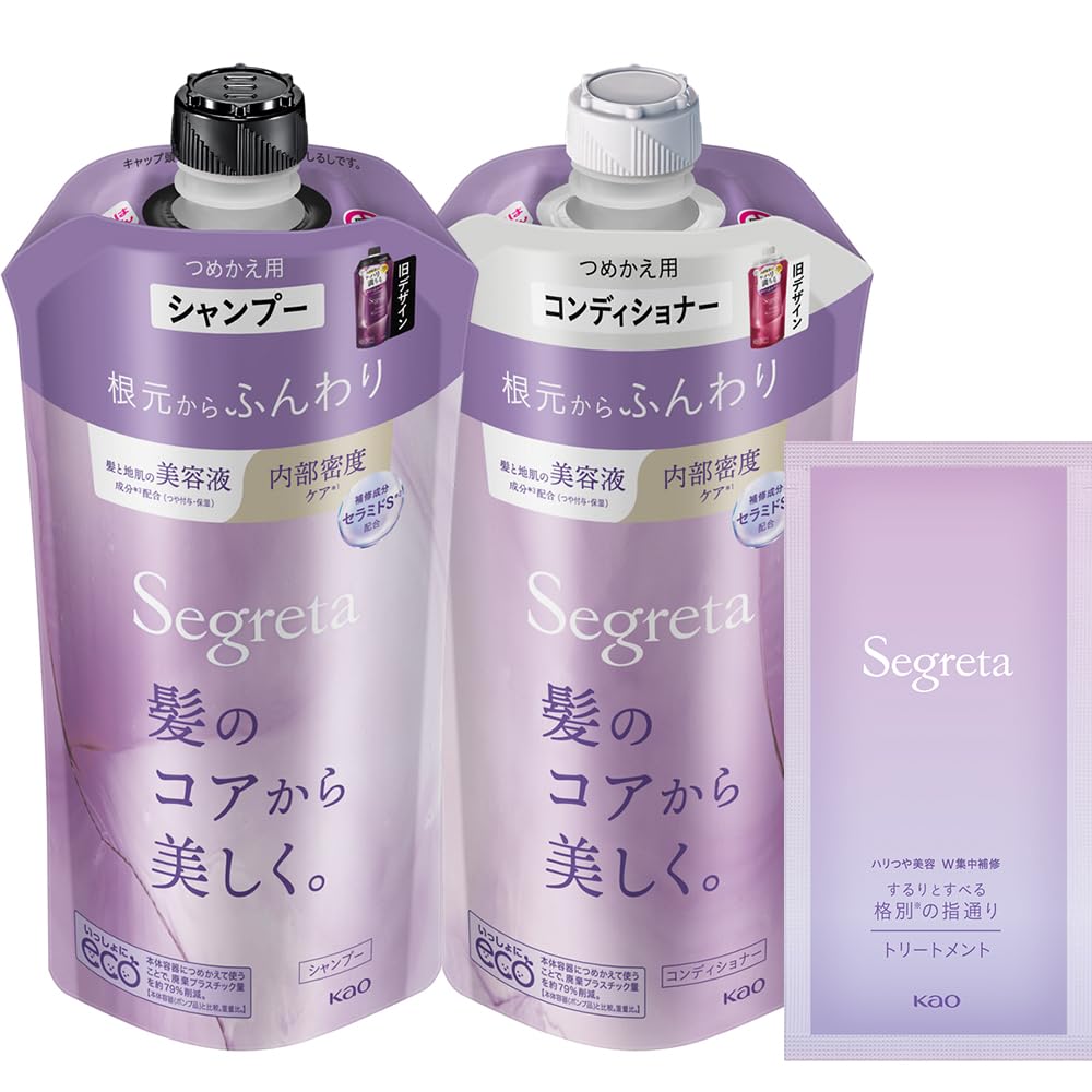 

В комплект входит бесплатный образец для пополнения Segreta Soft from roots Шампунь/кондиционер + [набор из 3 предметов]