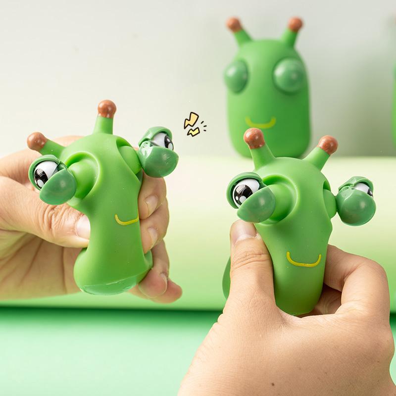Funny Pop-Out Grass Worm Pinch Anti Stress Toys Creative Eyeball Decompression Squeeze Fidget Toy For Adults Kids Class Prizes
