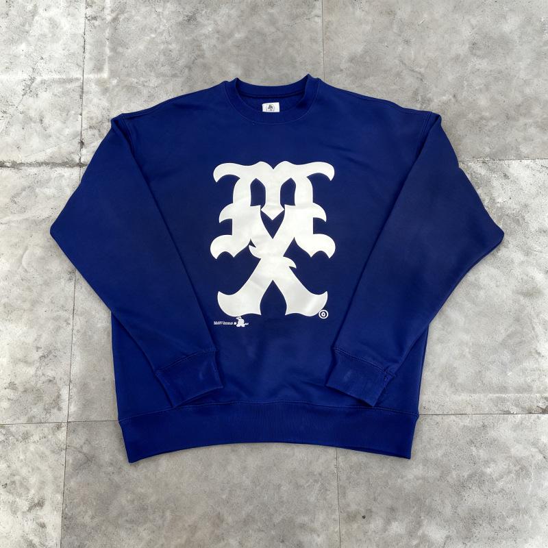 SAINT Retro Distressed Fleece Pullover Sweatshirt