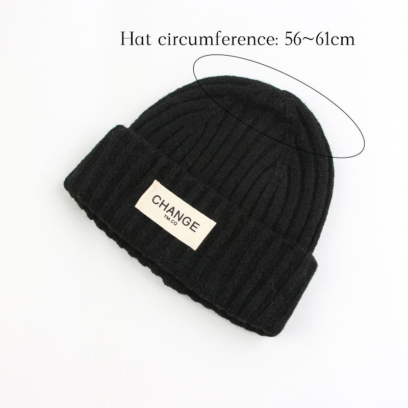 New knitted hat autumn and winter woven mark women's warm wool hat winter cute warm hat