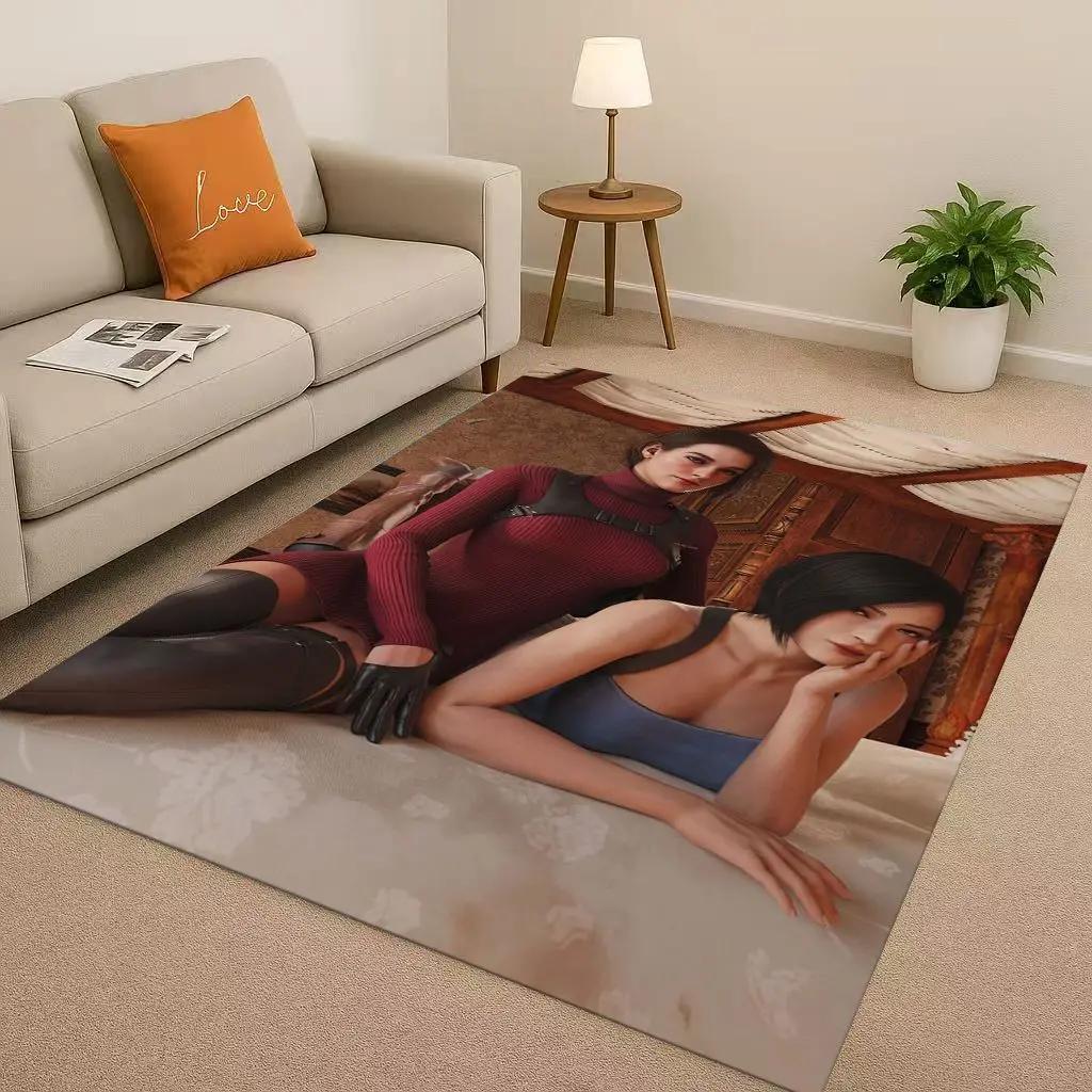 3D Leon R-Resident Evil Game Cartoon Living Room Non-Slip Area Rug Soft Carpet for Bedroom Playroom Sofa,Easy Clean Home Doormat