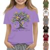 Children's Casual Carnival Print T-shirt, Round Neck Pullover Short-sleeve Top
