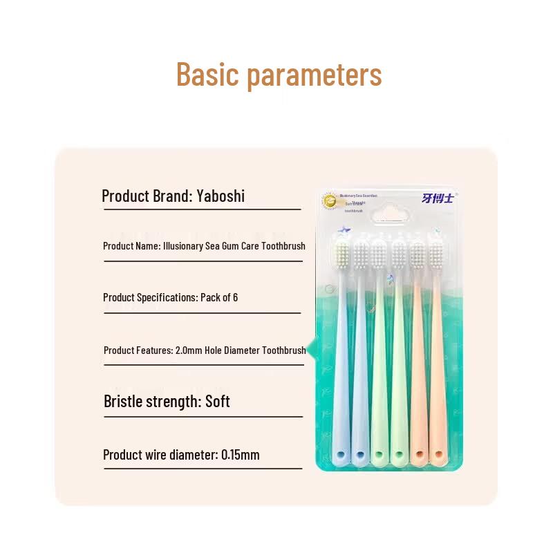 Yaboshi Phantom Sea Gum Protection Weiche Zahnbürste 6er-Pack