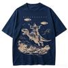 2026 Hot Sale Cartoon Dinosaur Print Fashion Tshirt Unisexs Unisex Distressed Vintage Tee Student Fashion Design Vacation Top