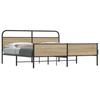 Metal Bed Frame without Mattress Smoked Oak Finish 193 x 203 cm