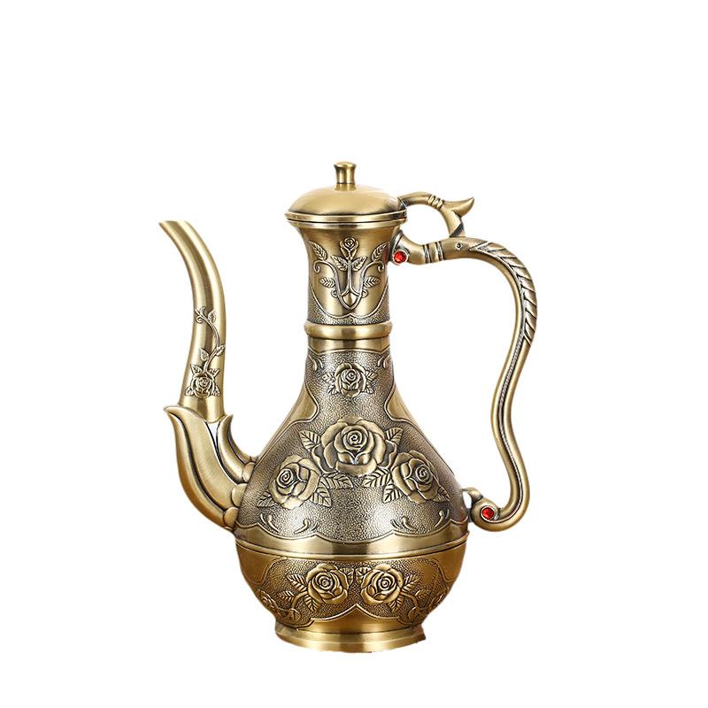 Metallic liquor jug home high-end vintage nostalgic antique generation creative bronze jug wedding classical decoration