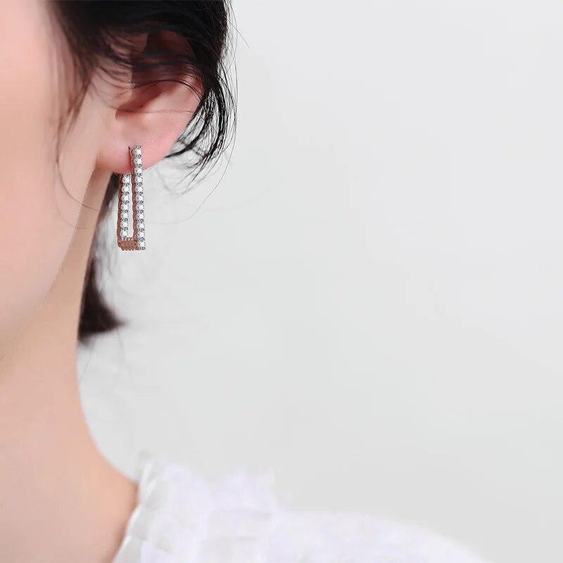 D Color 2.2mm 1.84cttw Full Moissanite Stud Earrings for Women Sparkling Lad Diamond Party Jewelry Sterling Silver 925 Ears Stud