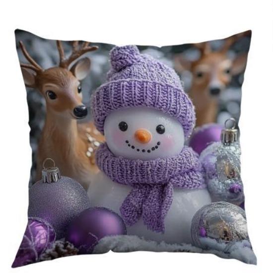 Christmas Pillow Cover Polyester Printed New Office Sofa Cushion Decoration Home Pillow Cover