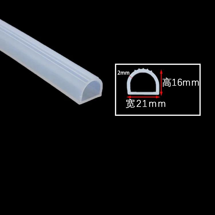 1-5M D Shape Silicone Rubber Sealing Strip Semi Circle Hollow High Temperature Self Adhesive Door Window Sound Insulating Strip 5M