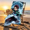 Demon Slayer Print Beach Towel Design, Soft, Lightweight. for Home Bathroom, Spa, Pool, Yoga, Surfing, Camping, Gift for Family, Friend