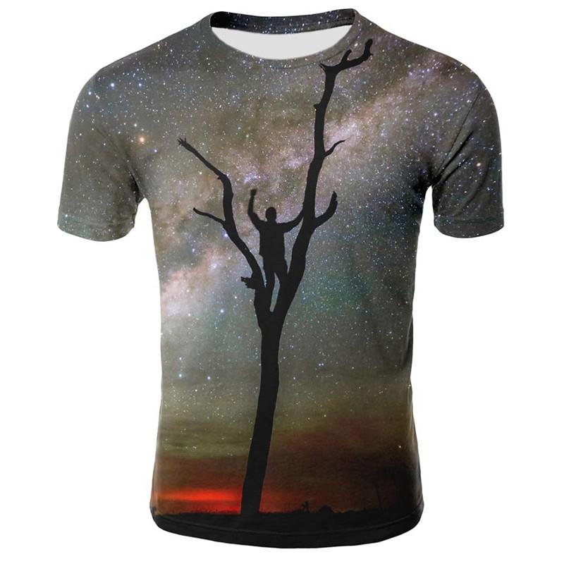 Modale Summer T Shirt For Youth With Digital Space Starry Sky 3d Print Casual Top
