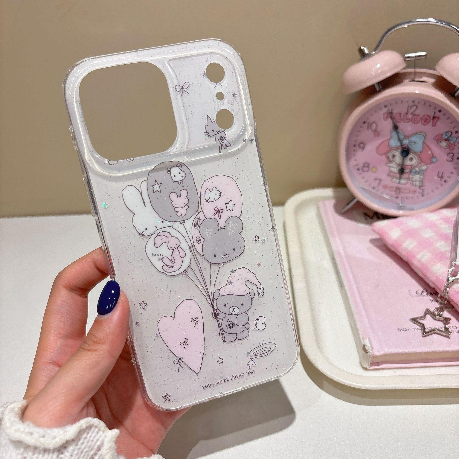 

Girly Bear Illustration Phone Case for iPhone 14/15/16/17 Pro Max (Half-Wrap IMD) iPhone 13