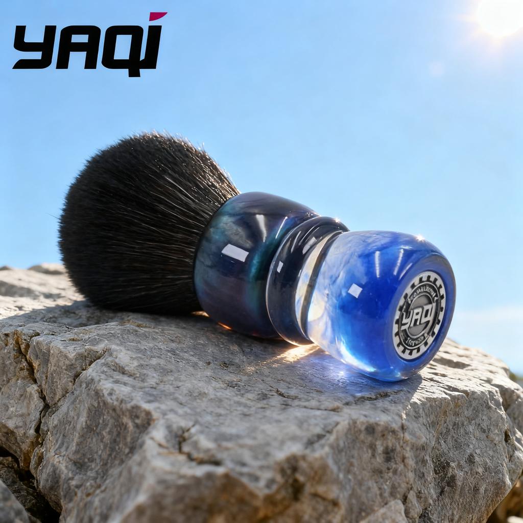 YAQI OCEAN 28mm Synthetic Hair Resin Handle Men Wet Shaving Brush