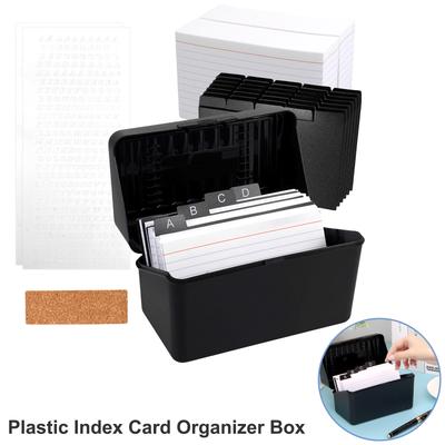 İndeks Kartlık Seti 3x5'' Kart Düzenleyici Plastik İndeks Kart Düzenleyici Kutusu 30 Ayırıcı ve 200 Yapışkan Not ile Ev Ofis İçin