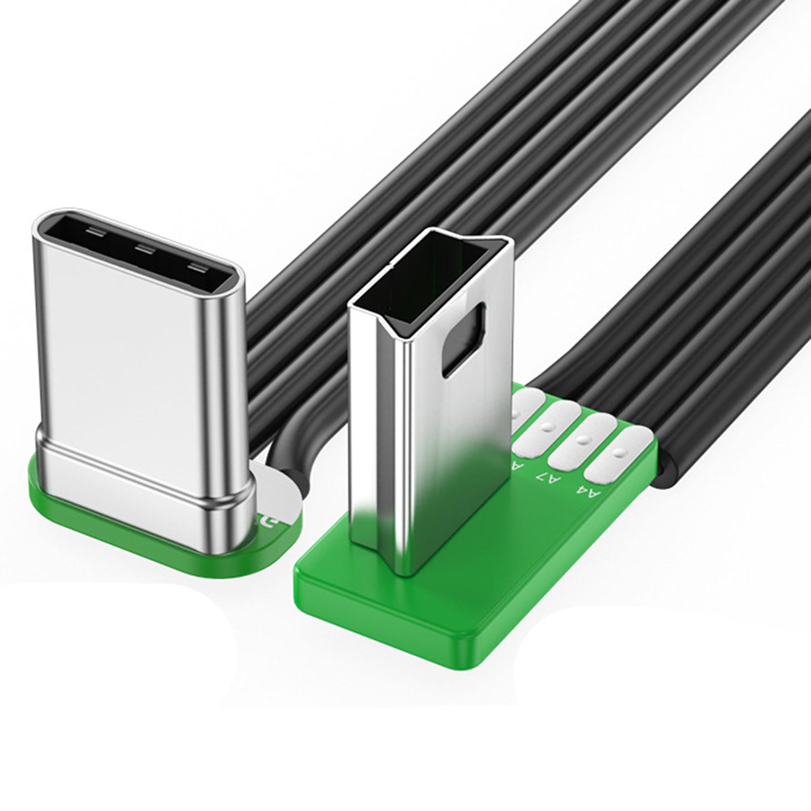 

Гибкий силиконовый кабель Type C для зарядки Mini USB 480 Мбит/с с разъемами под разными углами для мобильных устройств 5-Right