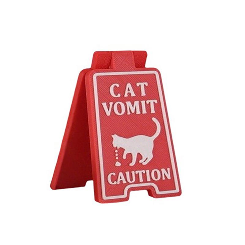 Funny Cat Vomit Caution Sign, Humorous Desk Sign For Cat Lovers Office Decor Unisex Gift For Coworkers Versatile Room Decor