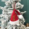 Mini Letter Christmas Hat Christmas Tree Pendant Decorations Hanging Ornament Cute Plush Velet Santa's Hat Christmas Home Decor