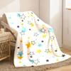 Flannel Blanket Soft All-Season Throw with Blue Golden Black White Stars Lightweight And Warm for Camping Home Travel Perfect Birt