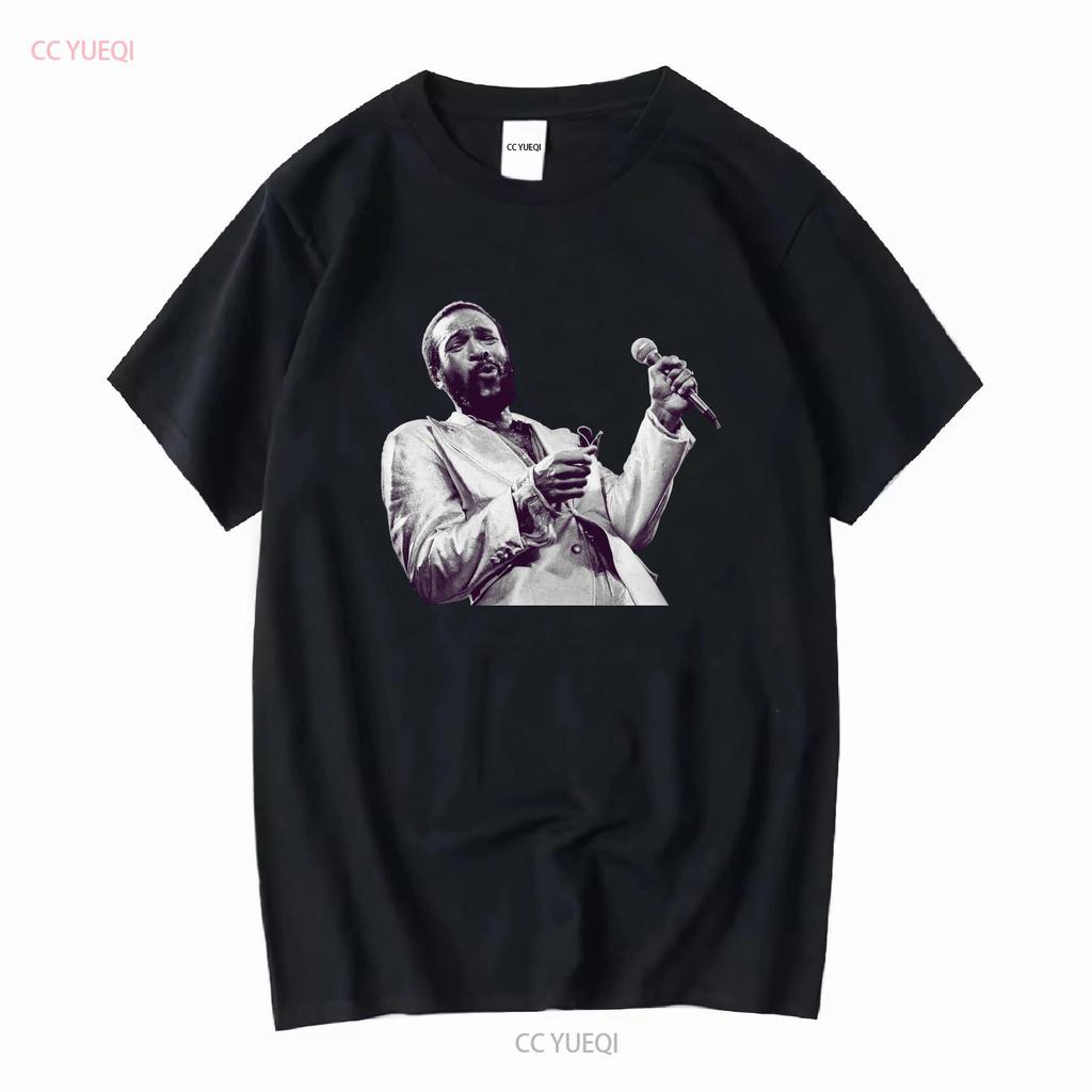 Marvin Gaye Photo T Shirt Concert Whats Going On vintage Washed Unisex Versatile Comfortable designer clothes fashion