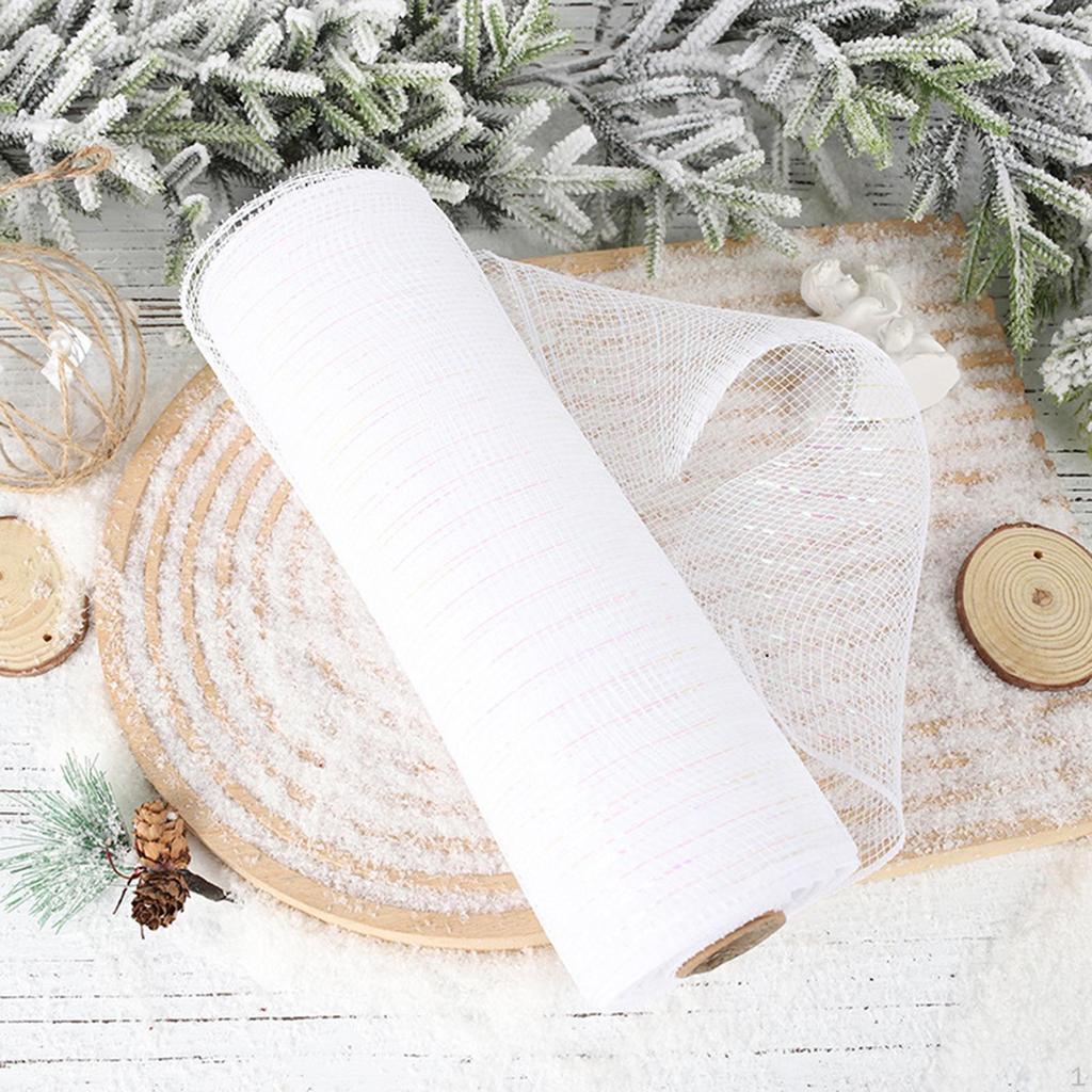 10 Yard Christmas Ribbon Mesh Roll for Crafting And Gift Wrapping
