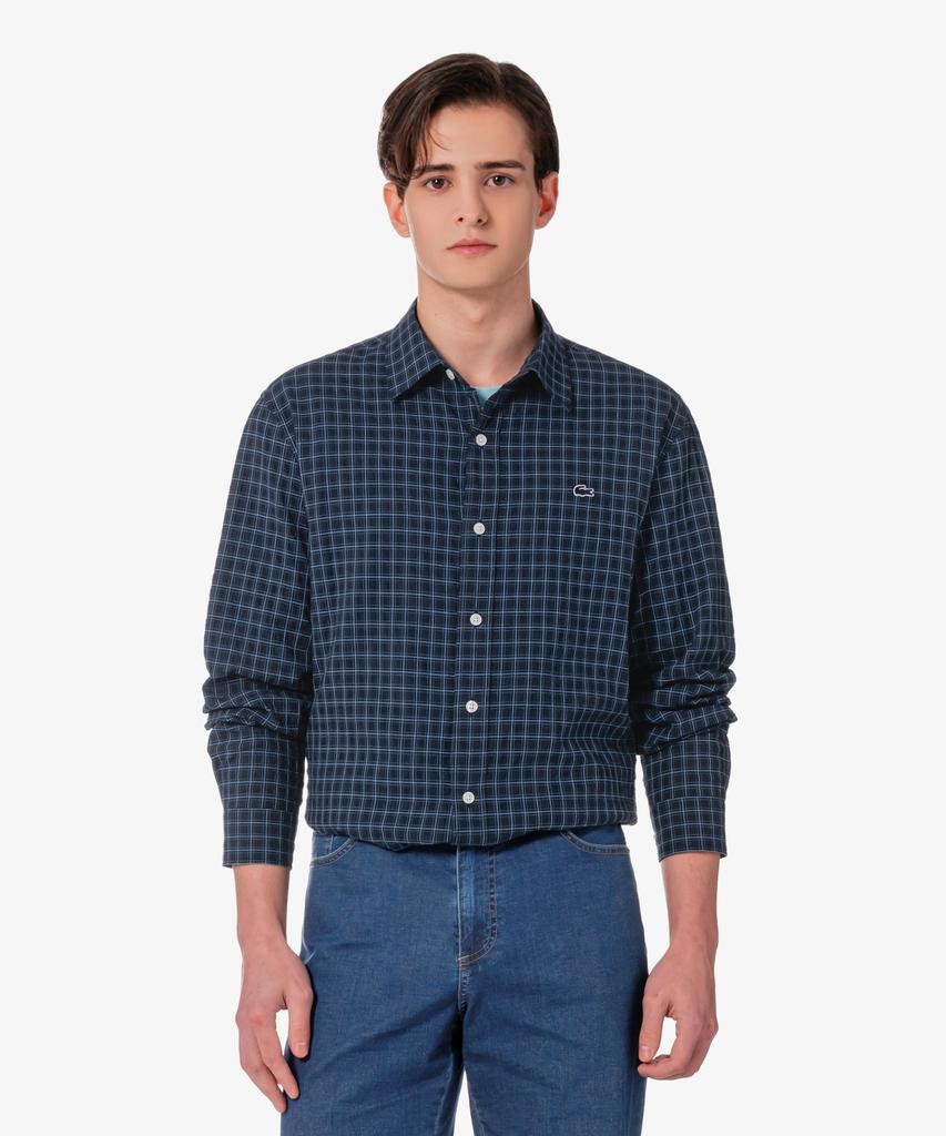 LACOSTE Men'S Check Seersucker Shirt Ch507E-56G Hde