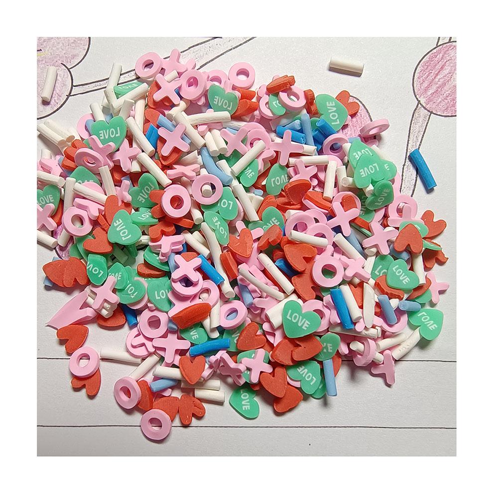 Love Heart Polymer Clay Mix Letter Mini Craft for Valentine's Day Nail Art Slime Decorations